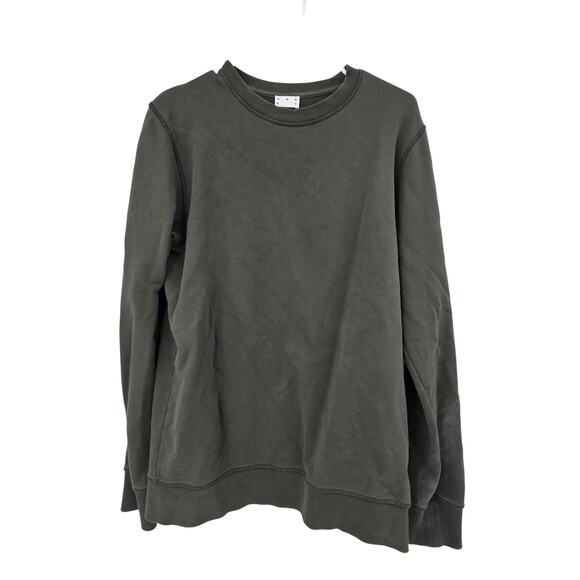 ASKET SMALL THE SWEATSHIRT GREEN COTTON CREW NECK LONG SLEEVE SWEATER - Picture 1 of 5